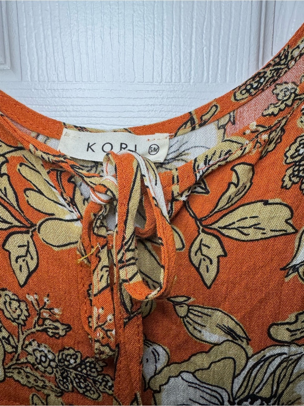 Kori Orange Floral Maxi Slip Dress with Adjustable Spaghetti Straps - Picture 4 of 10